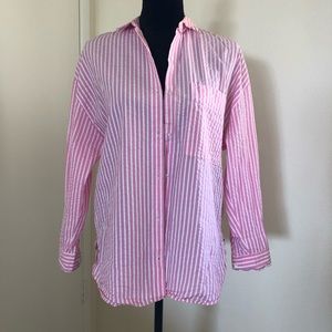 Zara pink and white stripes button up